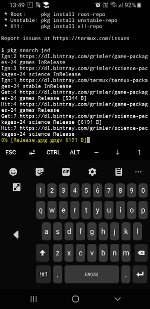 android terminal emulator codes
